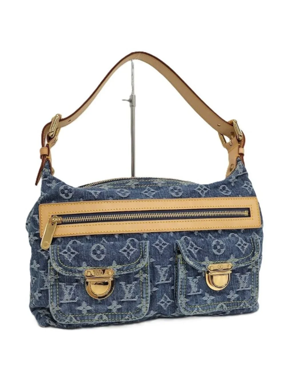 Louis Vuitton Buggy PM Handbag Monogram Denim Blue